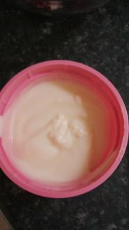 Yogurt dressing - plain yogurt, table spoon of lemon juice, pinch of salt and sugar